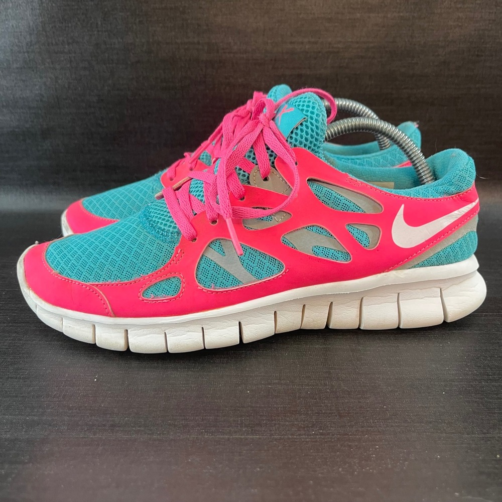 Nike Free Run+ 2‎ Womens Size 8.5 Pink Blue Running Gym Girls Shoes 443816-310